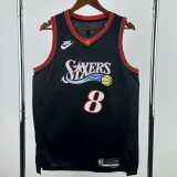 2025-26 76ERS GEORGE #8 Black Top Quality Hot Pressing NBA Jersey (V领)