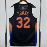 2025-26 KNICKS TOWNS #32 Black Top Quality Hot Pressing NBA Jersey