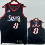 2025-26 76ERS GEORGE #8 Black Top Quality Hot Pressing NBA Jersey (V领)