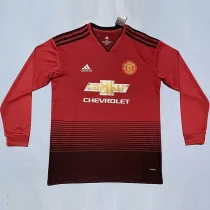 2018-2019 Man Utd Home Long Sleeve Retro Soccer Jersey (长袖)