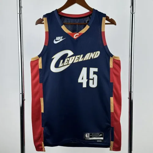 2025-26 Cleveland Cavaliers MITCHELL #45 Royal blue Retro Top Quality Hot Pressing NBA Jersey (V领)