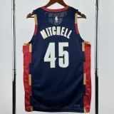 2025-26 Cleveland Cavaliers MITCHELL #45 Royal blue Retro Top Quality Hot Pressing NBA Jersey (V领)