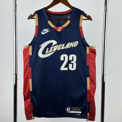 2025-26 Cleveland Cavaliers JAMES #23 Royal blue Retro Top Quality Hot Pressing NBA Jersey (V领)
