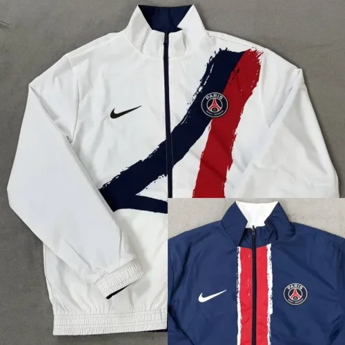 2025-26 PSG White & Royal blue Double Sided Windbreaker (双面风衣)