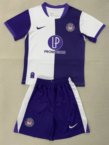 2025-26 Toulouse Home Kids Soccer Jersey