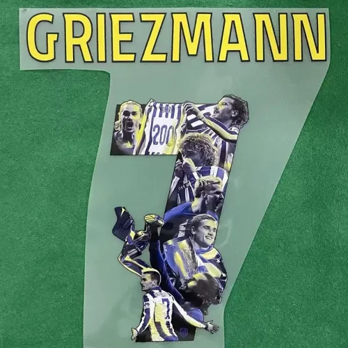 2025-26 ATM Away GRIEZMANN #7 Print Photo Number Fans Soccer Jersey