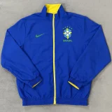 2025-26 Brazil Blue & Yellow Double Sided Windbreaker (双面风衣)