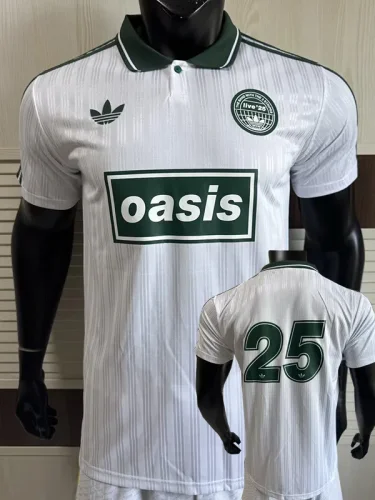 2025 Ad Oasis Joint Edition #25 Player Version White Polo Short Sleeve (绿边)