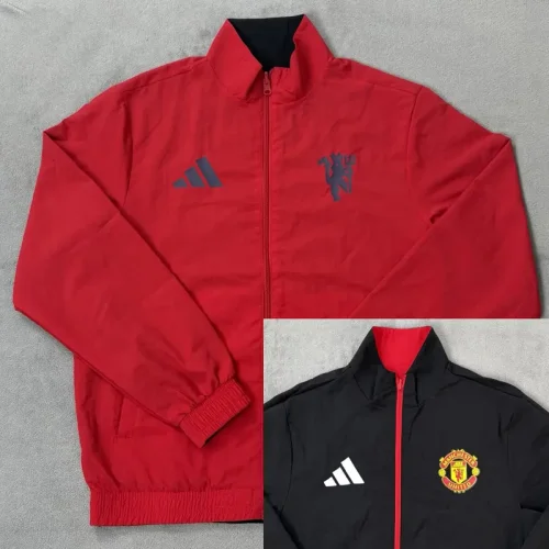 2025-26 Man Utd Red & Black Double Sided Windbreaker (双面风衣)