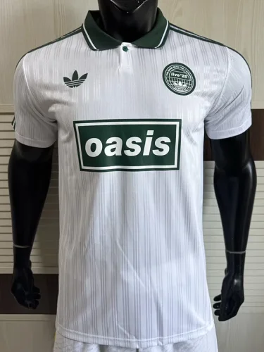 2025 Ad Oasis Joint Edition #25 Player Version White Polo Short Sleeve (绿边)