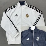 2025-26 RMA White & Dark gray Double Sided Windbreaker (双面风衣)
