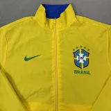 2025-26 Brazil Blue & Yellow Double Sided Windbreaker (双面风衣)