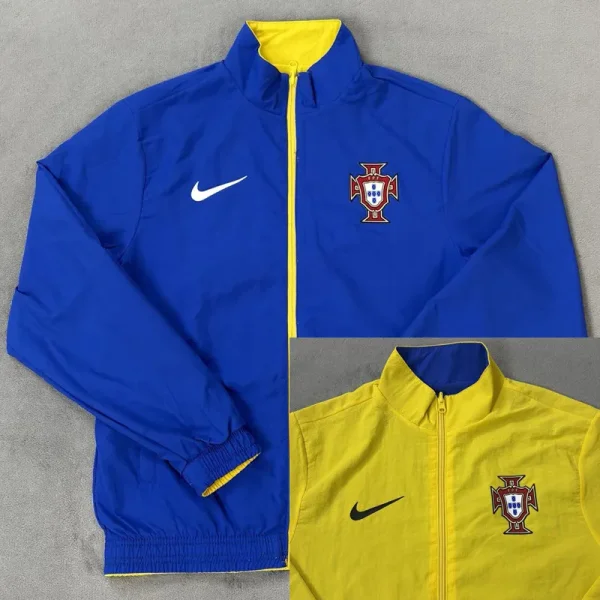 2025-26 Portugal Blue & Yellow Double Sided Windbreaker (双面风衣)