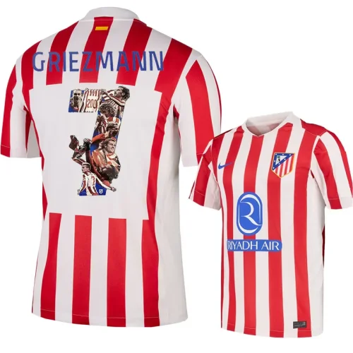 2025-26 ATM Home GRIEZMANN #7 Print Photo Number Fans Soccer Jersey