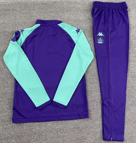 2025-26 Valladolid Purple Green Half Pull Tracksuit (Pants Have Pocket)(半拉链)