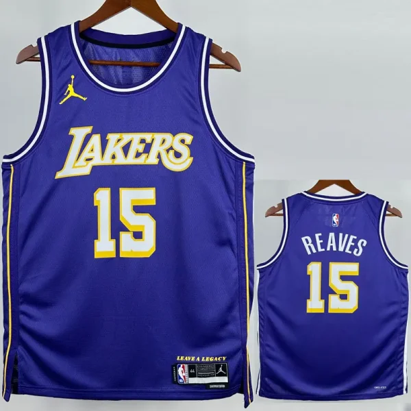 2025-26 Lakers REAVES #15 Purple Top Quality Hot Pressing NBA Jersey (Trapeze Edition) 飞人版