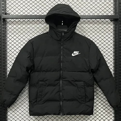 2025-26 XD9901 NK Black Hooded Cotton Coat #棉衣