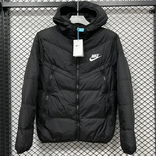 2025-26 CV001 NK Black Hooded Cotton Coat #棉衣