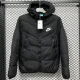 2025-26 CV001 NK Black Hooded Cotton Coat #棉衣