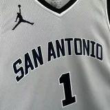 2025-26 SA Spurs WEMBANYAMA #1 Grey Top Quality Hot Pressing NBA Jersey