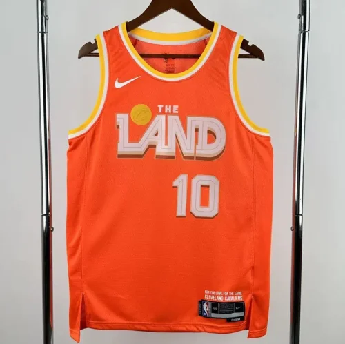 2025-26 Cleveland Cavaliers GARLAND #10 Orange City Edition Top Quality Hot Pressing NBA Jersey