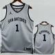 2025-26 SA Spurs WEMBANYAMA #1 Grey Top Quality Hot Pressing NBA Jersey
