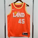 2025-26 Cleveland Cavaliers MITCHELL #45 Orange City Edition Top Quality Hot Pressing NBA Jersey