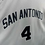 2025-26 SA Spurs FOX #4 Grey Top Quality Hot Pressing NBA Jersey