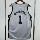 2025-26 SA Spurs WEMBANYAMA #1 Grey Top Quality Hot Pressing NBA Jersey