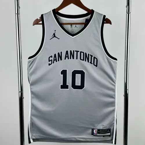 2025-26 SA Spurs SOCHAN #10 Grey Top Quality Hot Pressing NBA Jersey