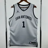2025-26 SA Spurs WEMBANYAMA #1 Grey Top Quality Hot Pressing NBA Jersey