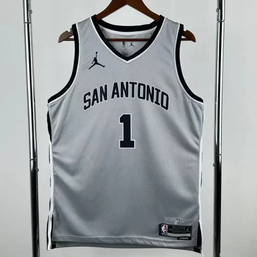 2025-26 SA Spurs WEMBANYAMA #1 Grey Top Quality Hot Pressing NBA Jersey