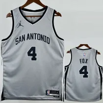 2025-26 SA Spurs FOX #4 Grey Top Quality Hot Pressing NBA Jersey 2025-26 SA Spurs FOX #4 Grey Top Quality Hot Pressing NBA Jersey