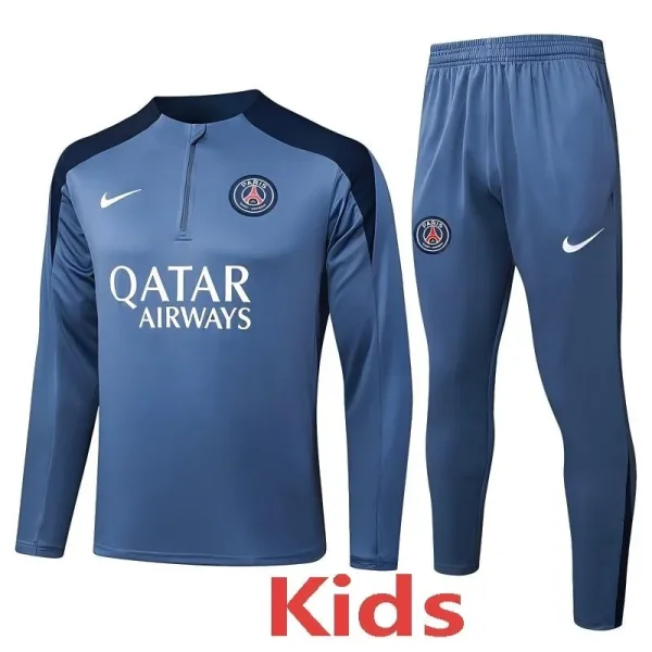 2025-26 PSG Gray Kids Half Pull Tracksuit #E25175(童装)(半拉链)