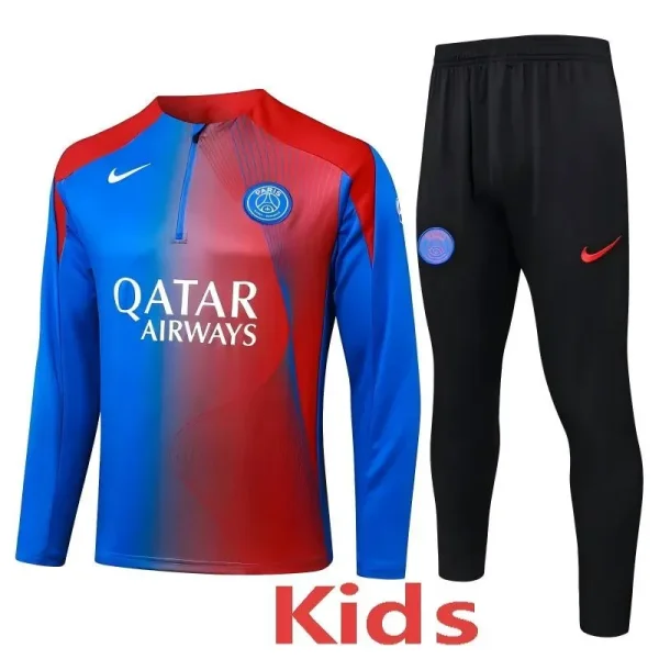 2025-26 PSG Blue Red Kids Half Pull Tracksuit #E25188(童装)(半拉链)