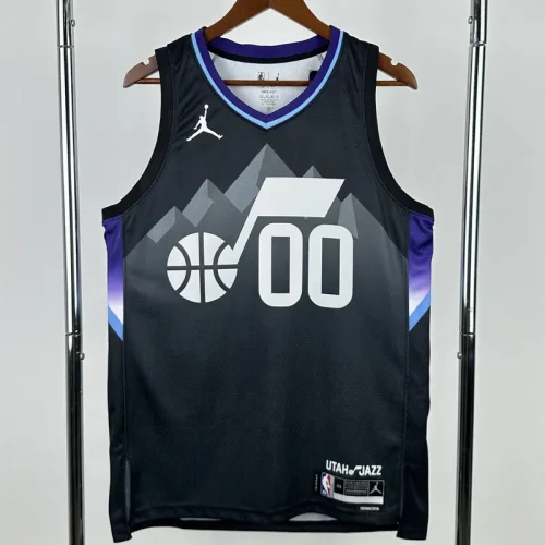 2025-26 JAZZ MARKKANEN #00 Black Top Quality Hot Pressing NBA Jersey (Trapeze Edition) 飞人版