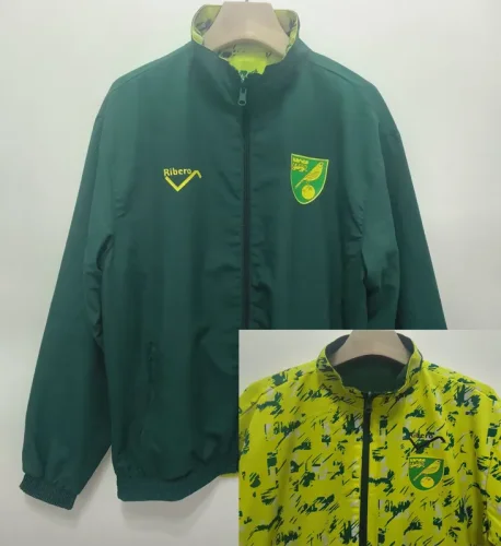 1992 Norwich City Green & Fluorescent green Retro Double Sided Windbreaker (双面风衣)