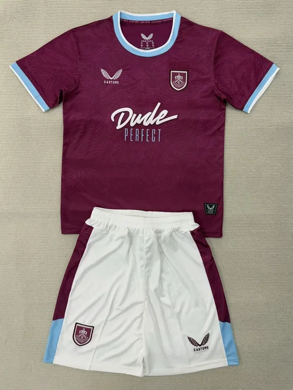 2025-26 Burnley Home Kids Soccer Jersey