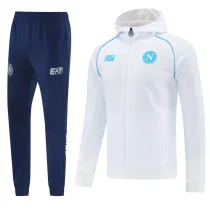 2025-26 Napoli White Hoodie Jacket Tracksuit #01