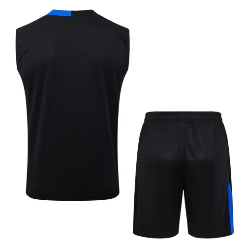2025-26 PSG Black Tank top and shorts suit #D25239