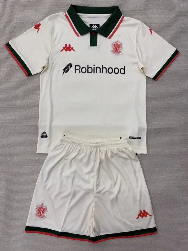 2025-26 OGC Nice Away Kids Soccer Jersey