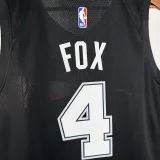 25-26 SA Spurs FOX #4 Black City Edition Top Quality Hot Pressing NBA Jersey (V领）