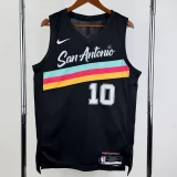 25-26 SA Spurs SOCHAN #10 Black City Edition Top Quality Hot Pressing NBA Jersey (V领）