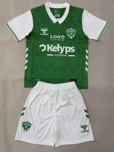 25-26 Saint Etienne Home Kids Soccer Jersey