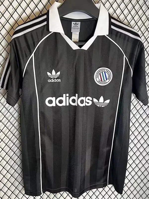 2025 Ad Three Stripes Classic Edition Black Polo Short Sleeve 黑(经典版)