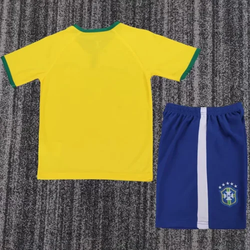 2014 Brazil Home Kids Retro Soccer Jersey