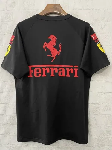 25-26 F1 Ferrari Black Casual T-Shirts Racing Suit (圆领)