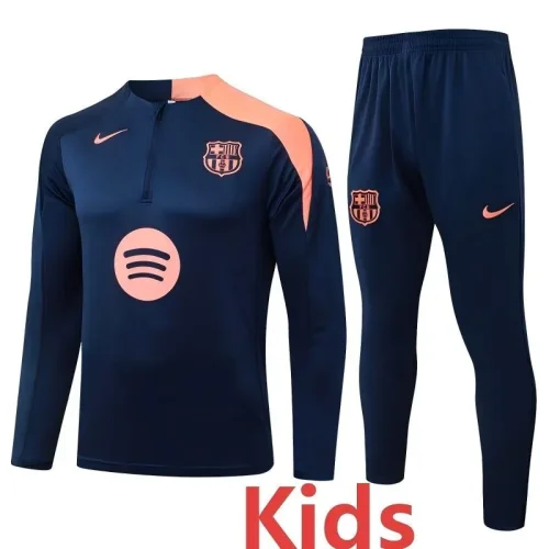 25-26 BAR Royal blue Kids Half Pull Tracksuit #E25209(童装)(半拉链)