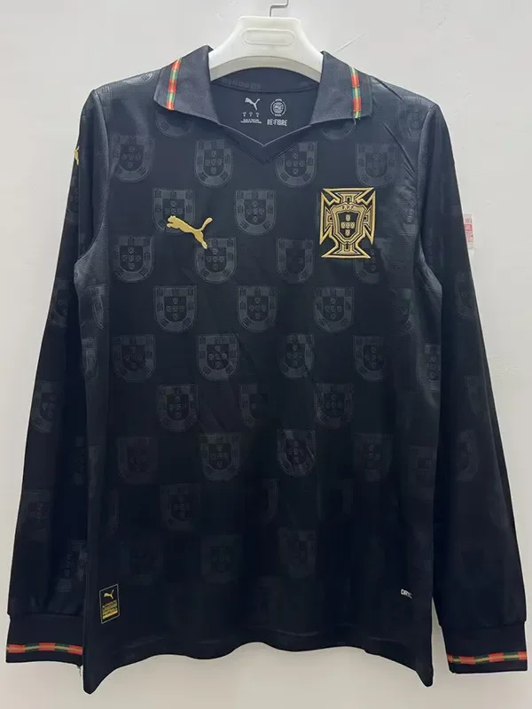 25-26 Portugal Black Special Edition Long Sleeve Soccer Jersey (长袖)