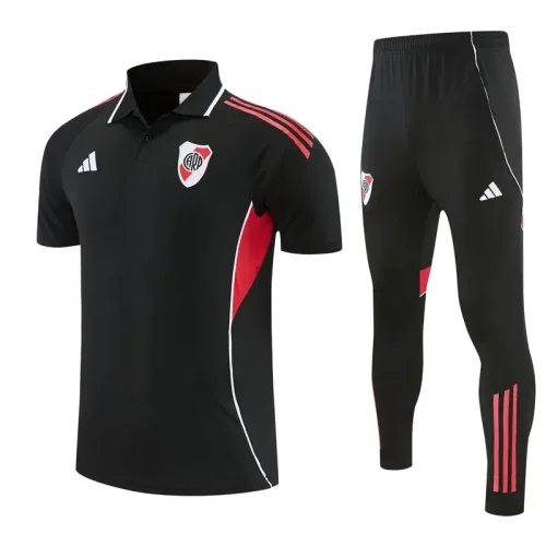25-26 River Plate Black Polo Tracksuit